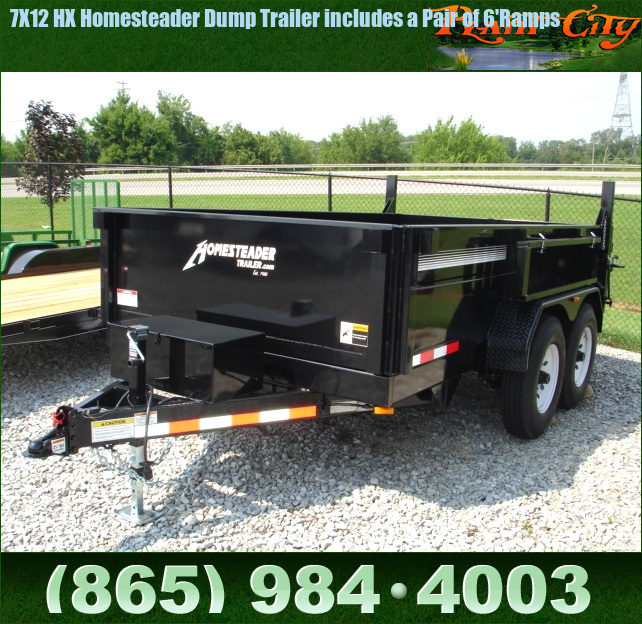 Trailers For Sale 7X12 HX Homesteader Dump Trailer includes a Pair of 6