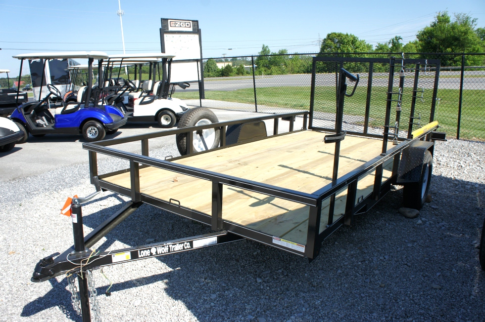  7 X 12 Single Axle Lone Wolf Landscape Trailer